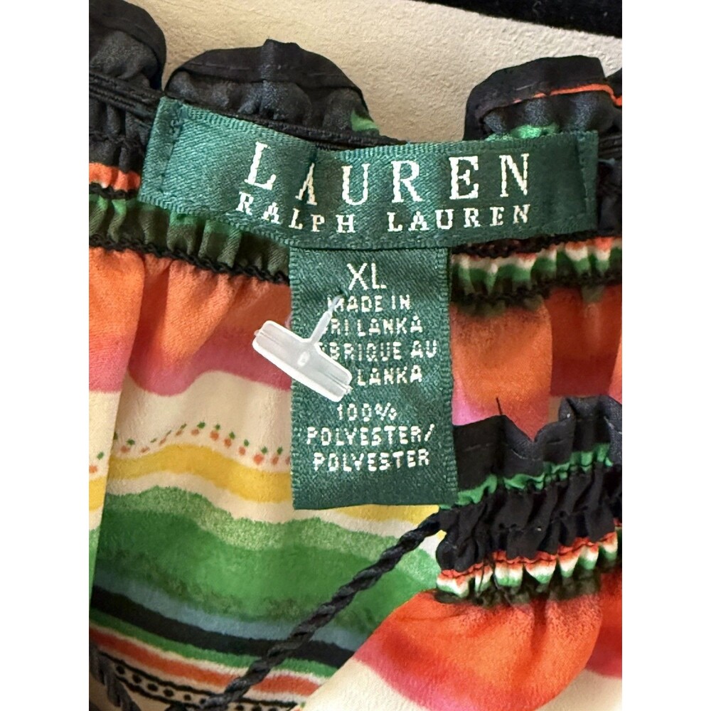 Lauren Ralph Lauren Southwest Stripe Top Women’s Size XL Tunic Tassel Mature - Picture 8 of 9